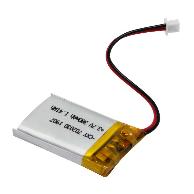Lithium Polymer CE Certification Battery 702030P 380mAh 3.7v with protection board