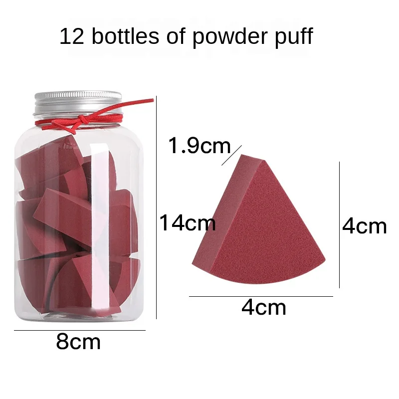 Super Soft Small Fan-Shaped Candy Puff Bottle No Card Powder Makeup Remover Pad 12 Bottled Beauty Egg