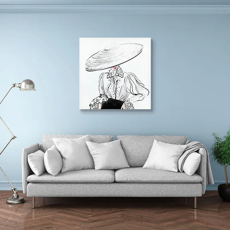 Elegant Lady Wall Art Canvas Decoration for Home Modern Portrait Painting