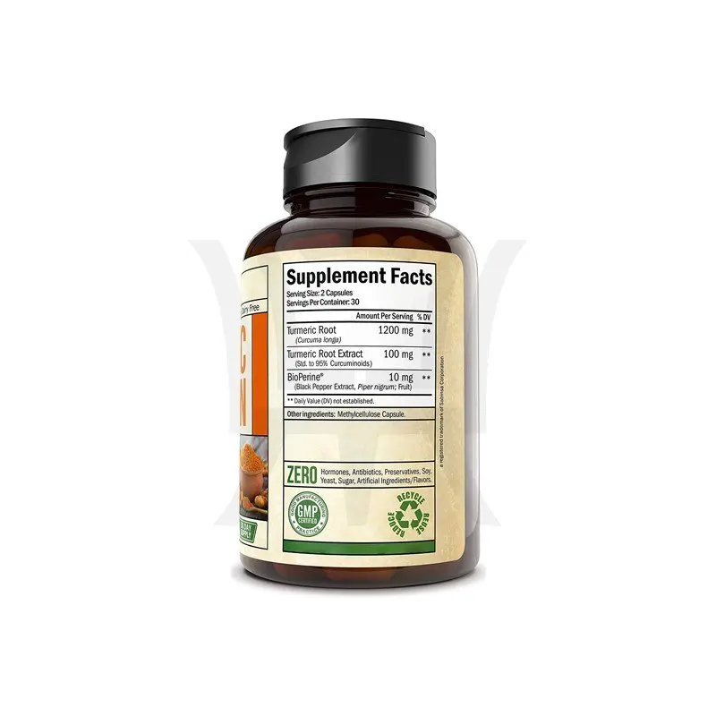 Органический куркумин куркумина с куркуминоидами 1950 мг с черным перцем для лучшего поглощения куркумы добавки капсулы