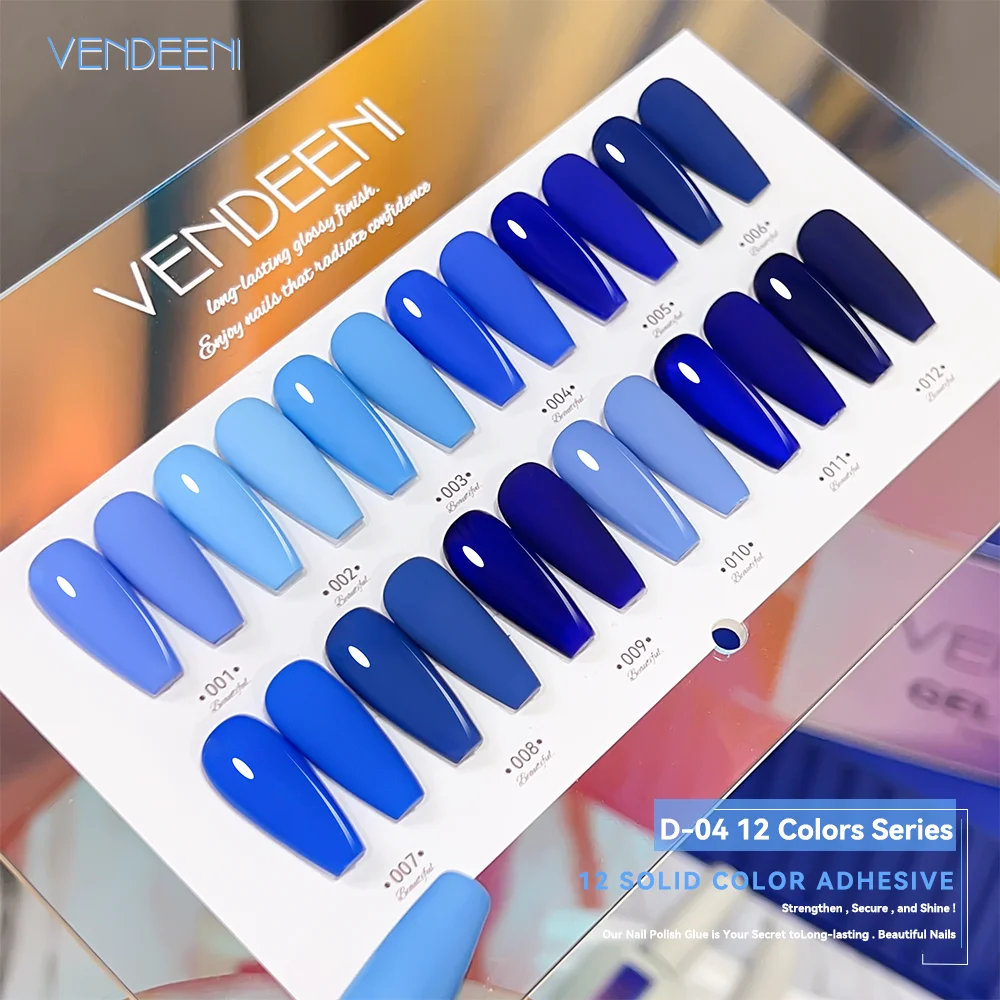 High quality sky blue nail gel polish set 12 colors series gel nail polish kit solid color uv gel private label custom box logo