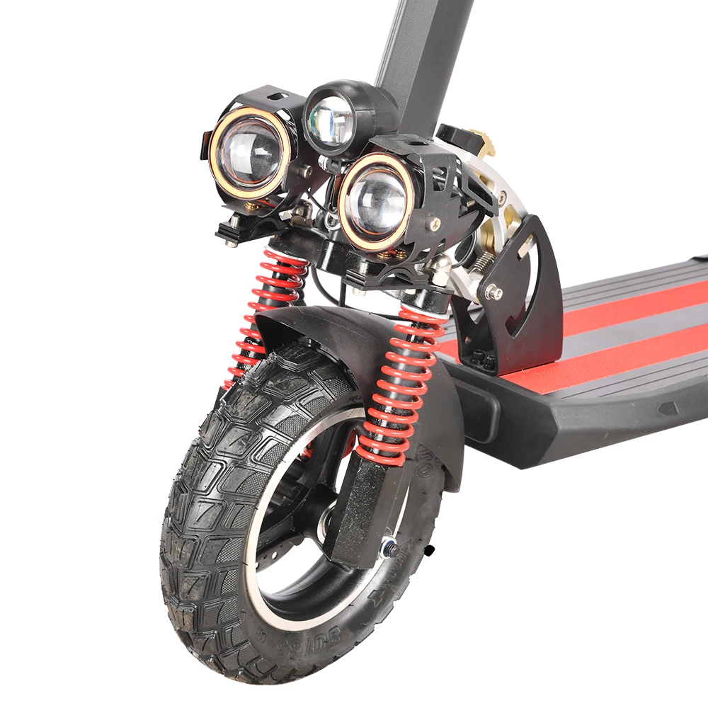 US warehouse 10-inch front and rear double shock absorption three-light off-road scooter