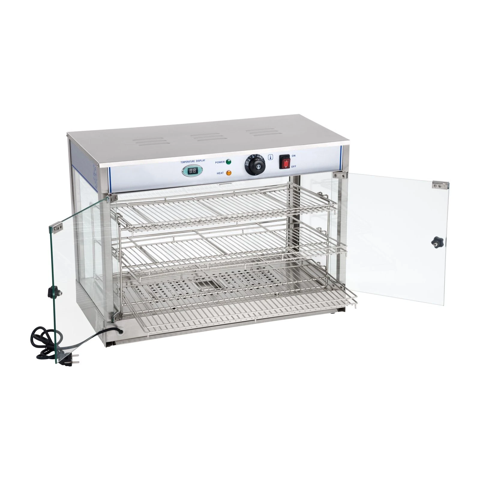 Restaurant Stainless Steel Hot Food Display Warmer Dry Heating Electric Food Warming Display Showcase Bread Warmer