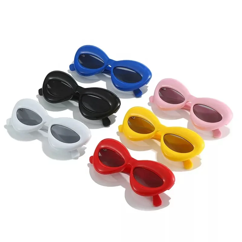 New Candy Color Glasses 2023 Blue Round Oversized Designer Inflated Sunglasses Sun