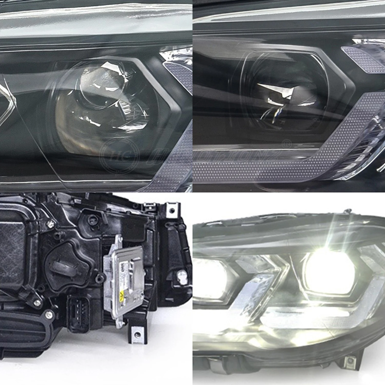 HCMOTIONZ Factory Car Front Lamps Assembly fit Xenon version without AFS 2018-2020 DRL LED Headlights For BMW F10 F18
