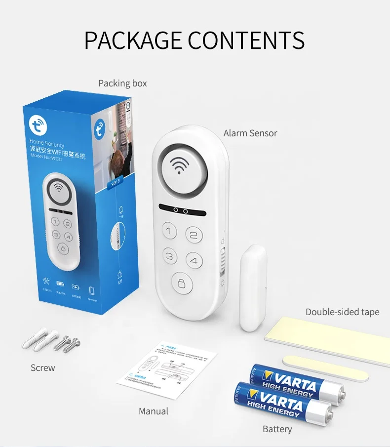 WiFi Smart Window Door Gap Alarm WiFi Anti Thief Home Alarm Tuya Door Sensor For Home Security