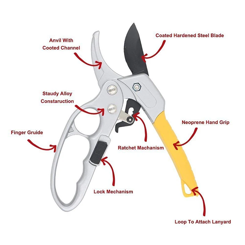 Pruning Shear Garden Tools Labor saving High Carbon Steel scissors Gardening Plant Sharp Branch Pruners Protection hand durable