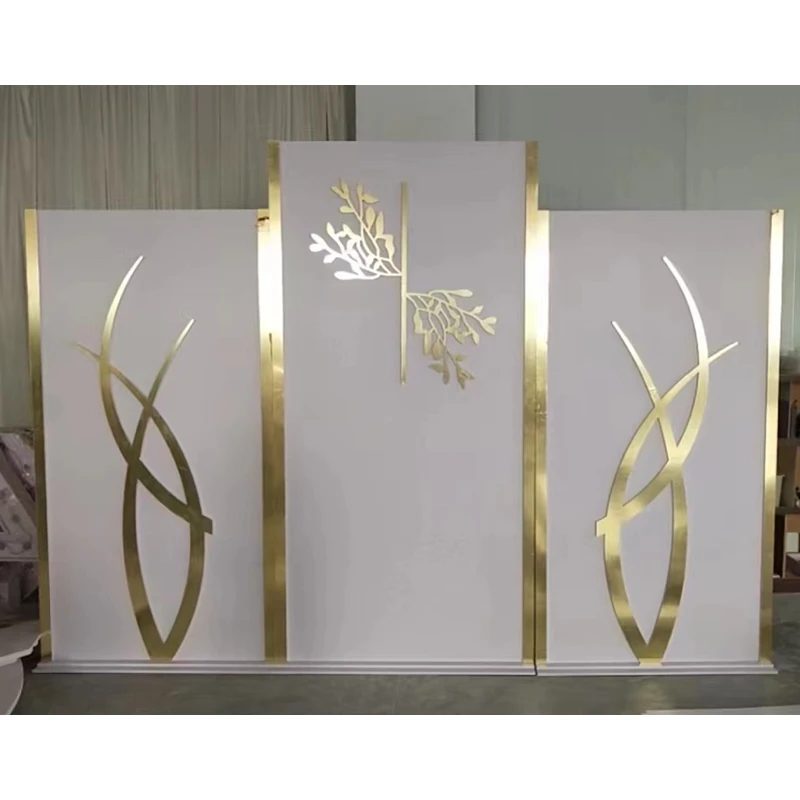 Event Stage Supplies Royal Luxury PVC Acrylic Backdrop BJ240028-15 Modern Wedding Decoration Background pink Backdrop Stand