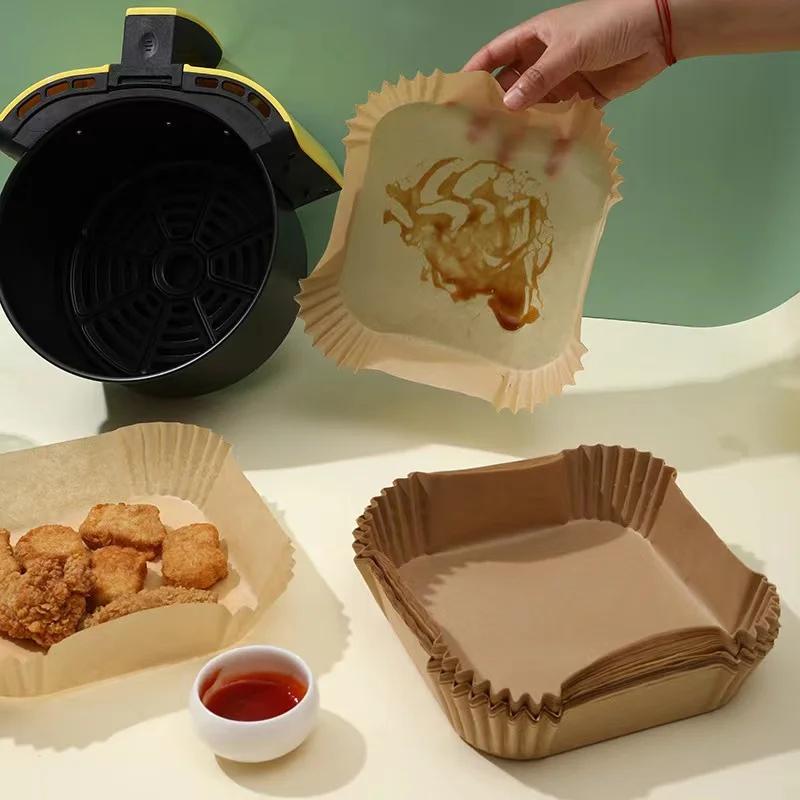 Hot Sale Parchment Air Fryer Liner Customized Design Printing Disposable Food Grande Safety Air Fryer Liner