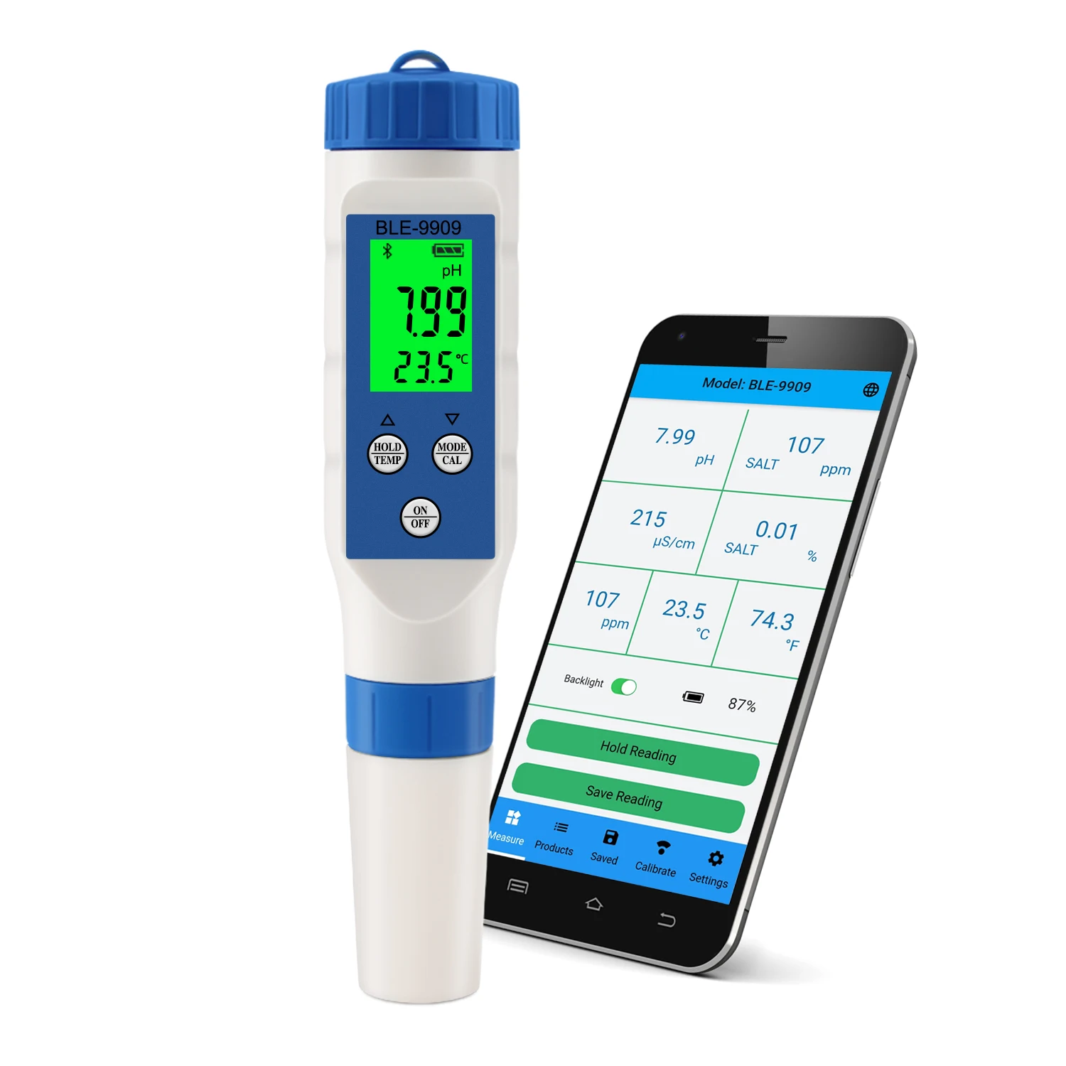 5 in 1 digital water quality meter for laboratory TDS/EC/PH/0.01-25% Salt/Temp water quality analyzer instruments