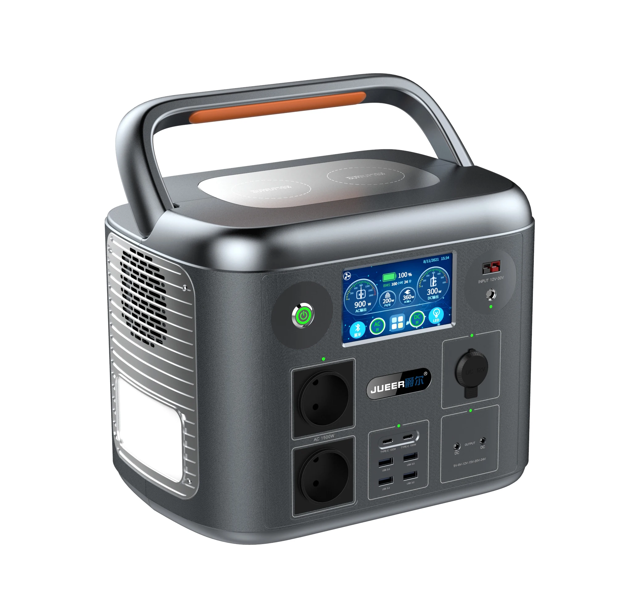 Smart Touch screen control solar generator lifepo4 lithium battery energy storage system for outdoor