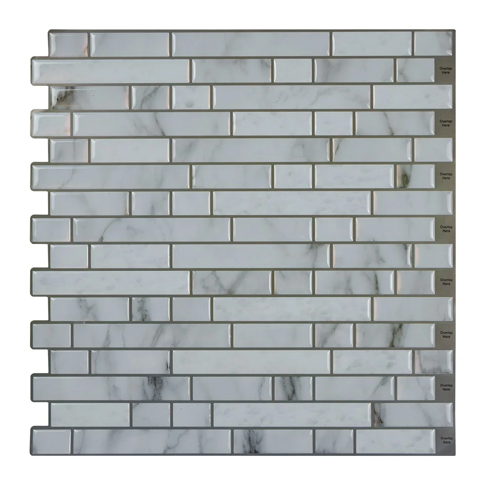 PET Paper wall sticker 3D self adhesive wall tile for kitchen backsplash