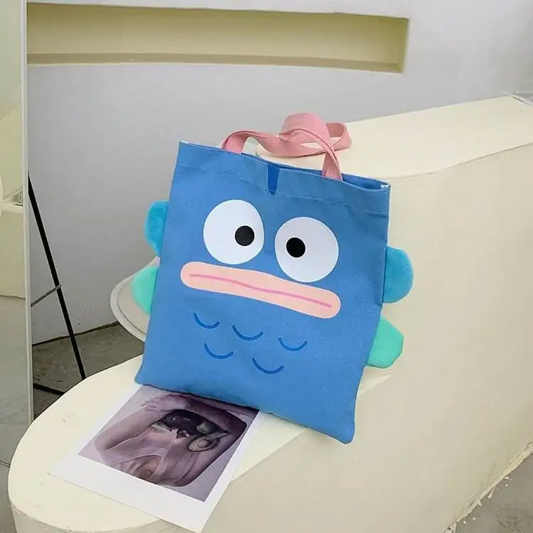 New Arrival kawaii anime Hangyodan fish Casual Large Capacity student gifts fish monster storage shoulder handbag canvas bag