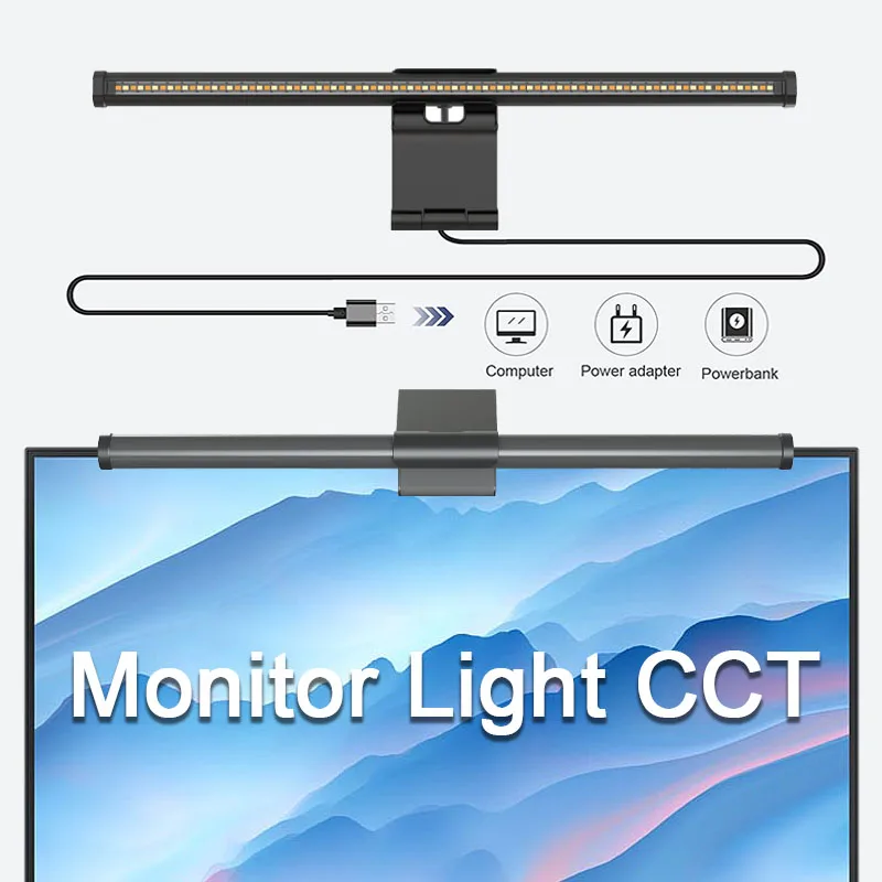 Smart LED Computer Monitor Lamp Dimmable and Eye Protective with No Screen Glare USB Powered Modern Design Wireless Remote