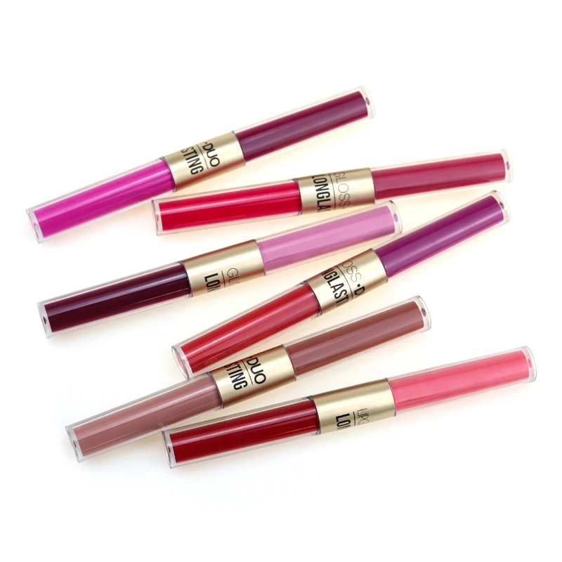 Hot Sale Private Label 2 in 1 Makeup Lip Gloss Double Head Long Lasting Matte Lipgloss