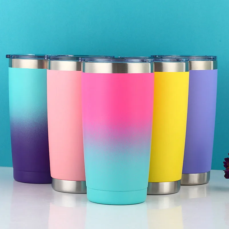 20 OZ Hot Selling Car Travel Mug Double Wall Stainless Steel Vacuum Insulator Powder Coating Tumbler Coffee Cups with Lids