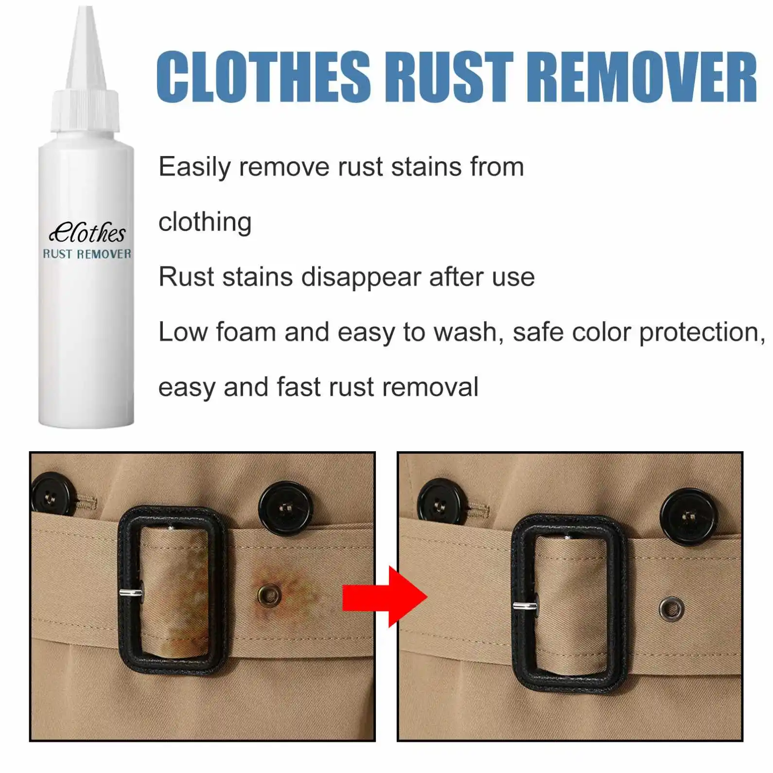 Jue Fish White Clothes Stain Remover Portable Instant Stain Remover Cleaner Household  Pants Yellow Rust Remover Liquid 110ml