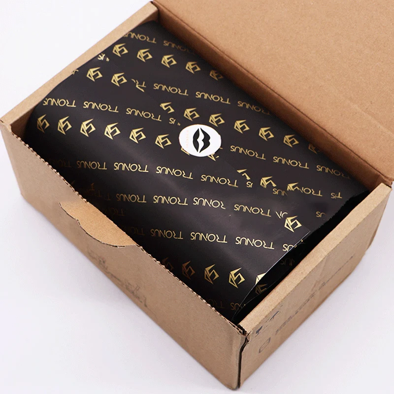 Custom Five-Pointed Star Printing Gold Logo Stamping Tissue Wrapping Paper For Christmas Gift Packaging