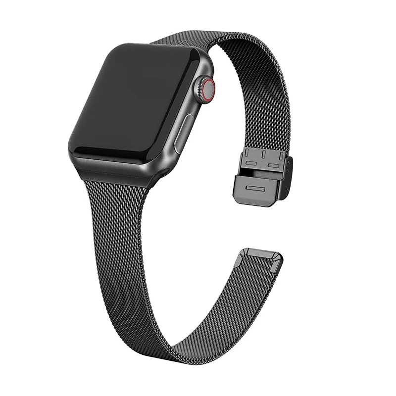 38 40 41 42 44 45mm Slim Thin Metal Milanese Stainless Steel Smartwatch Bands Strap For Apple Series 7 6 5 4 3 SE