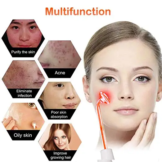 Portable High Frequency Facial Machine for Skin Tightening Acne Spot Wrinkles Remover Beauty Therapy With 7