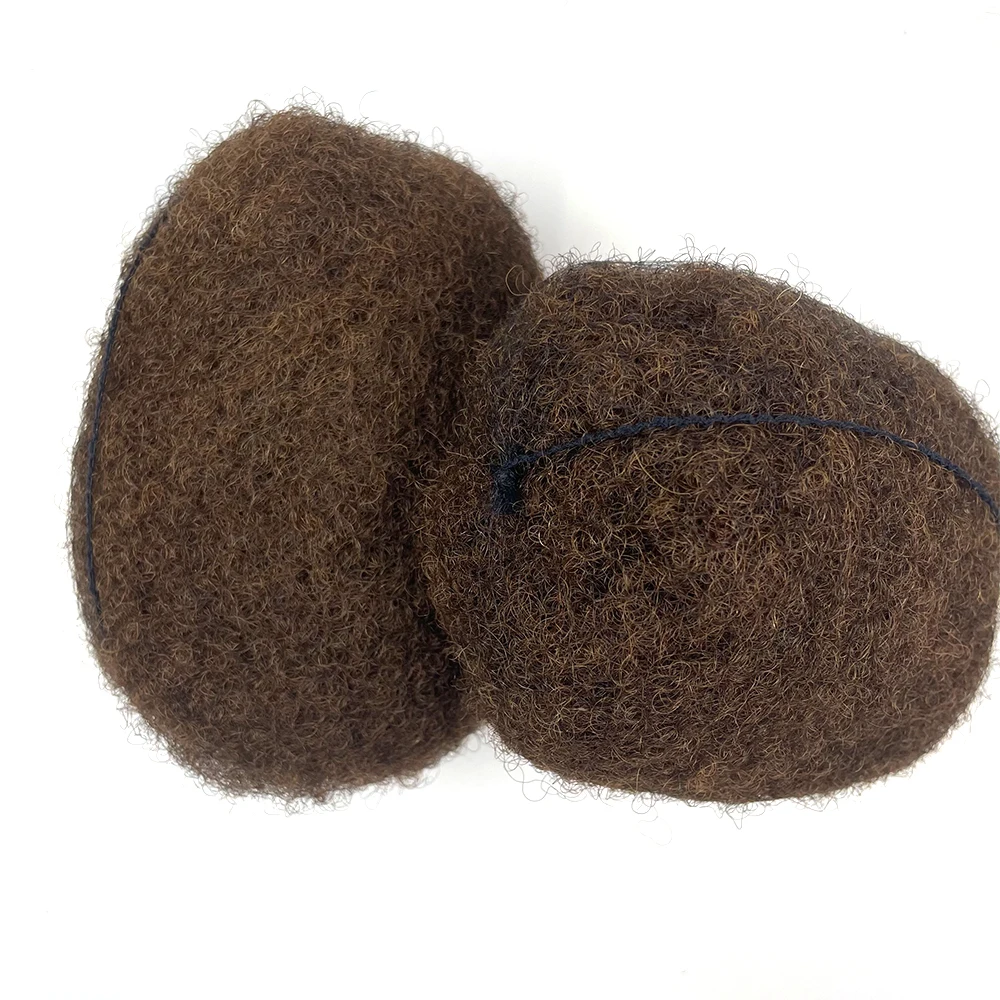 100 Human Hair afro Kinky Bulk Premium Quality Afro Kinky Curly Human Braiding Hair For Dreadlock Extensions #6 Light Brown