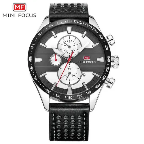MINIFOCUS мужские часы Топ Бренд роскошные водонепроницаемые кожаный ремешок Relogio Masculino reloj hombre