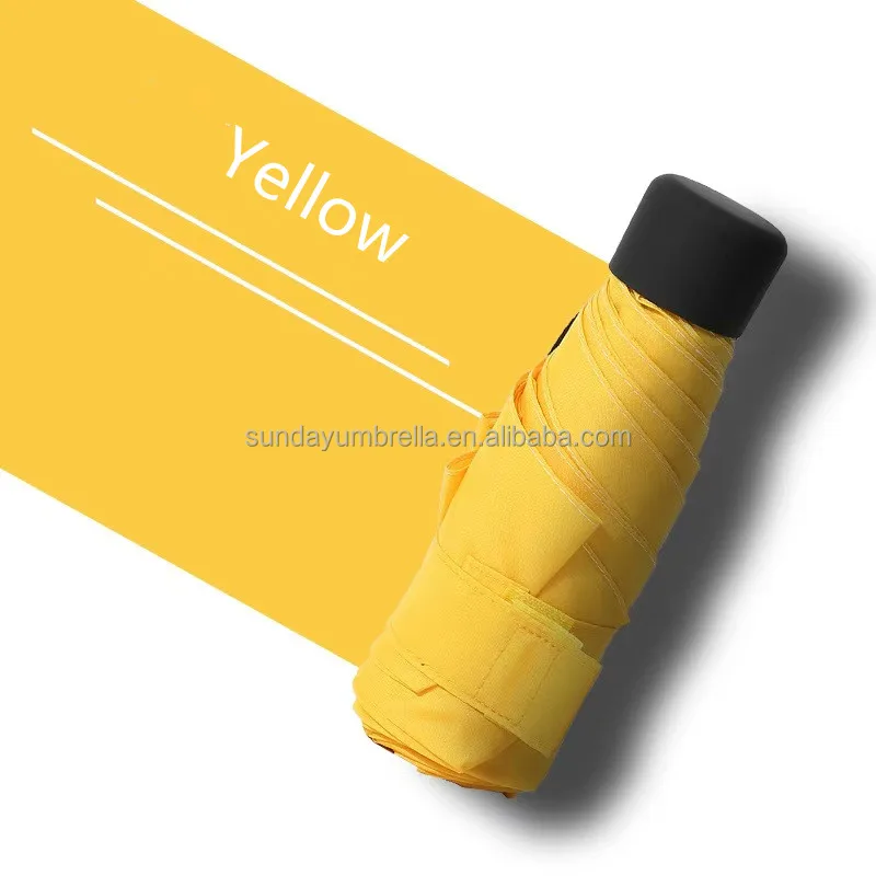 SD Custom Compact 5-Fold Rain Umbrella Super Light Plastic Handle Small Size Sun Protection Beach Custom Logo Printing