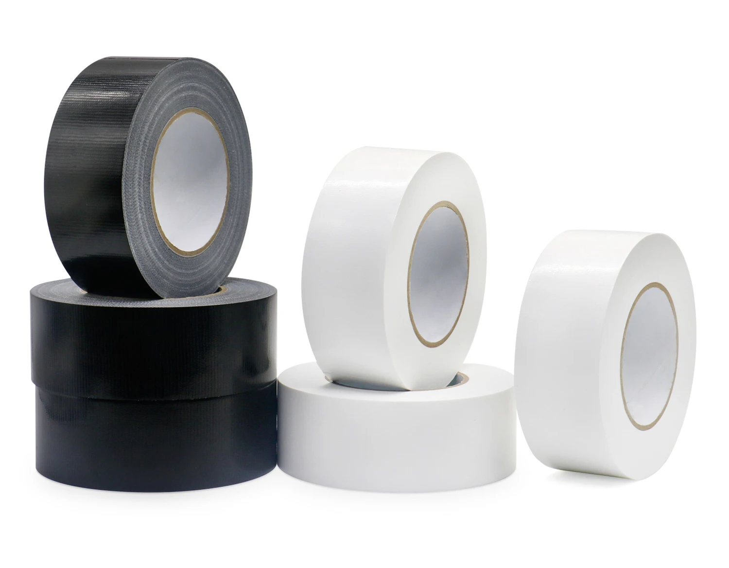 6 Pack Black & White Heavy Duty Duct Tape Colors Bulk Value Multi Pack for Crafts and Repair, 8.3Mil x 1.88inch x 33yds