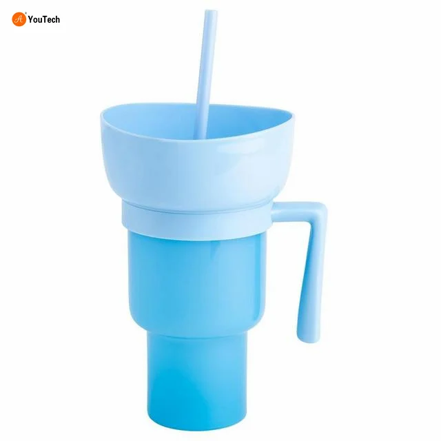2 In 1 Multifunction Color Changing Snack Drink Cup With Straw