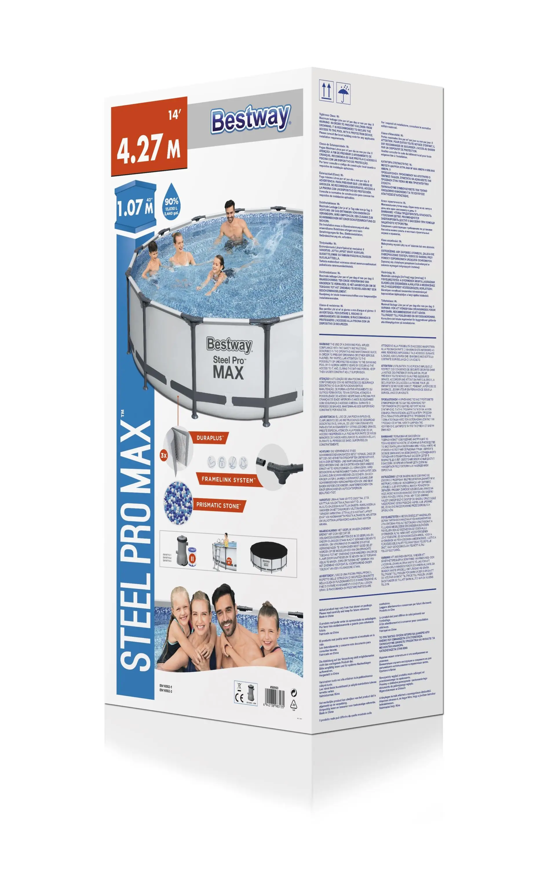 Bestway 56950 havuz portable ABOVE ground swimming pool suite round swimming pool PVC FAMILY 4.27m x 1.07m Round Pool Set