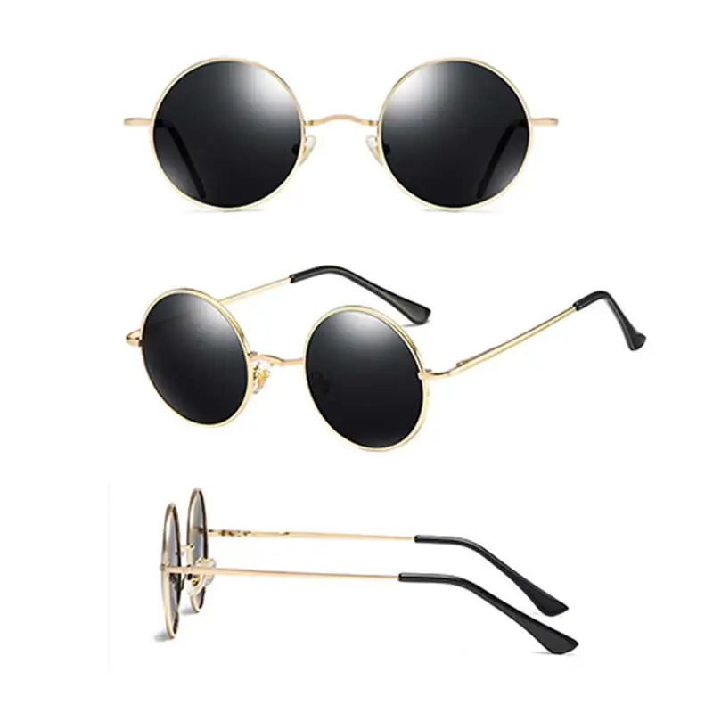 Super Fashion Round Authentic Sunglasses Men Women Polarized Shades Steam Punk Hot Design Unisex Metal Eyewear 2022 UV400