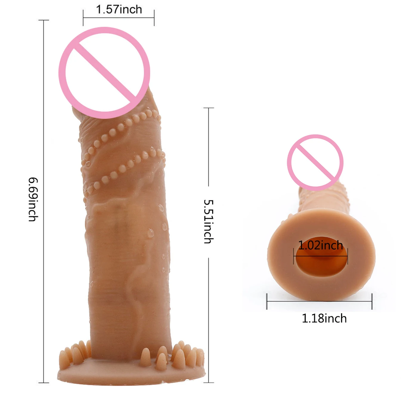 6.6 inch Large Size Men Sex Toys Realistic PVC Dildo Custom Made Dildo For Men Reusable Penis Cover Sleeve Dildo Condom
