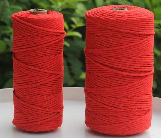 Handmade DIY Decorative Cotton Rope Tapestry Waxed Finish Braided Rope for Bags Colorful Cotton Thaler Bundle Strapping Rope
