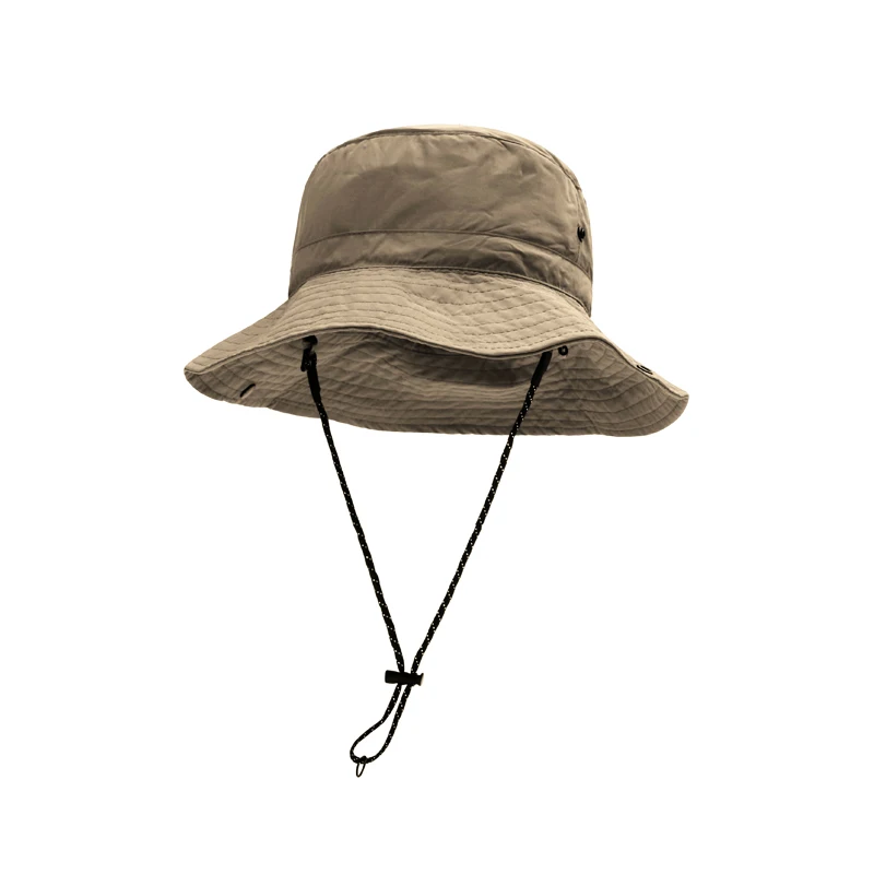 Wholesale Beach Fishing Outdoor Bucket Hat With String Fisherman Wide Brim Camping Bush Foldable Hat