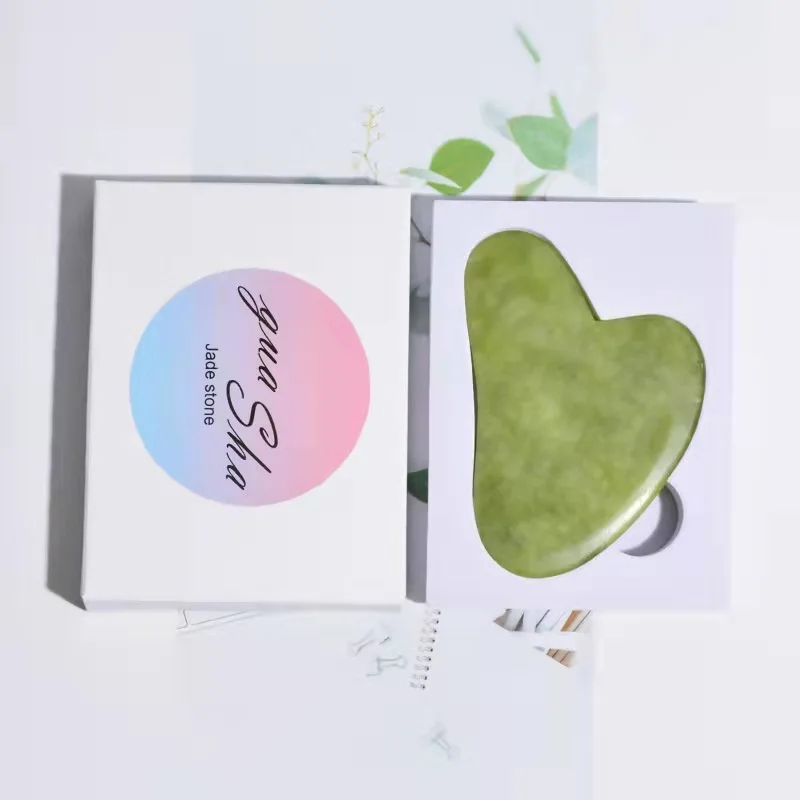 jaderoller and gua sha massage tool Green Rose Quartz Roller body healthy Massage 100% Natural Jade roller for women