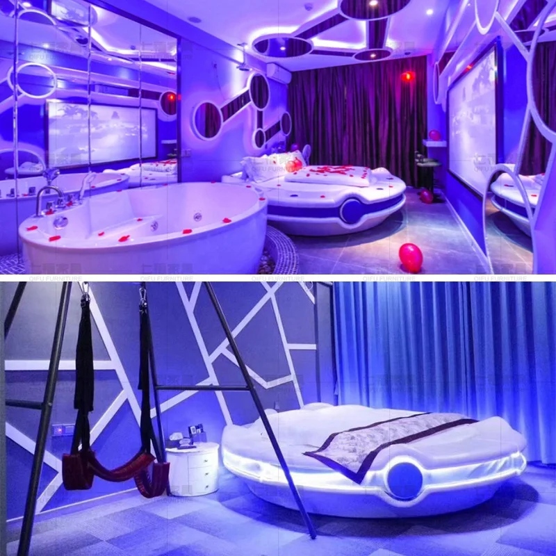 China Supply Cheap Good Quality Home Furniture Bedroom Hotel Set Lovely UFO shape bed for sale