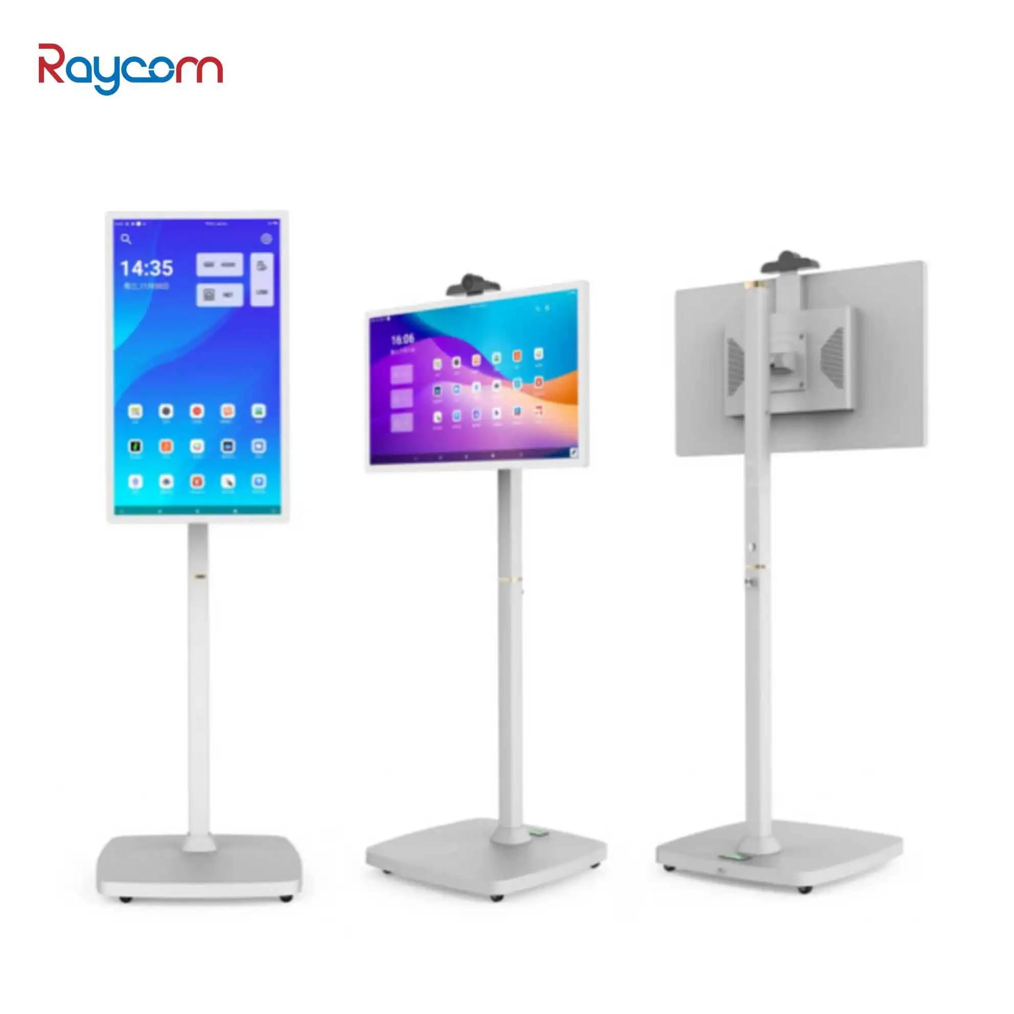 White 22 inch capacitive touch screen follow by me portable touch screen tv tv smart stand full hd follow by me monitor screen