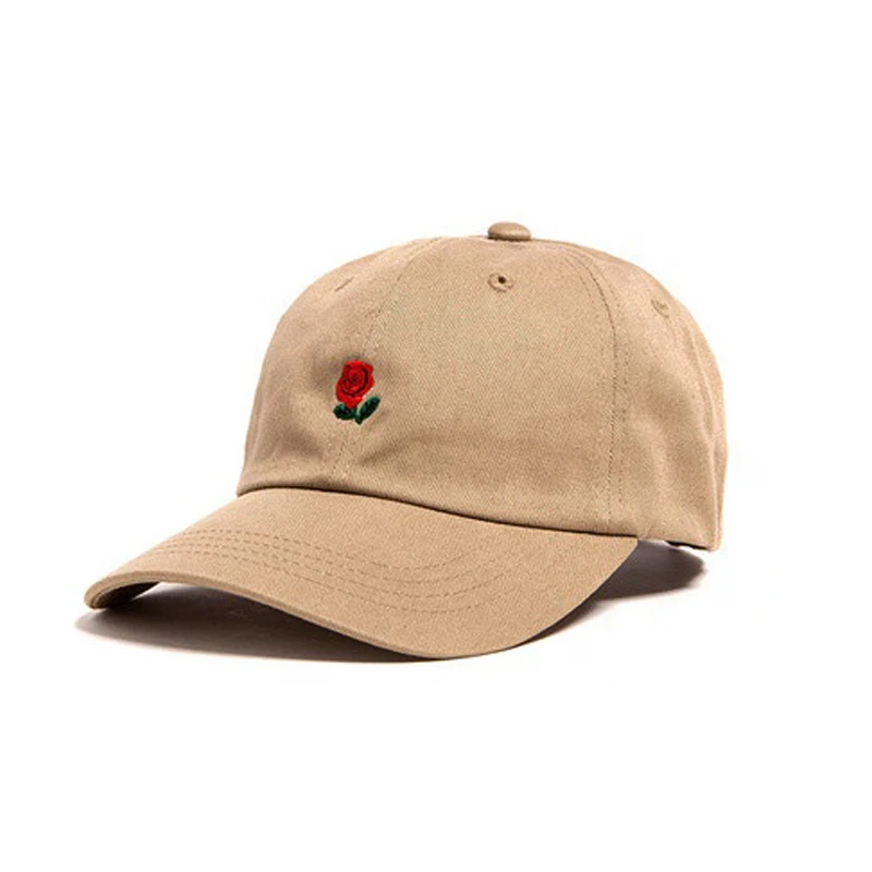 New styles rose embroidery unstructured dad hats 6 panel dad caps and hats