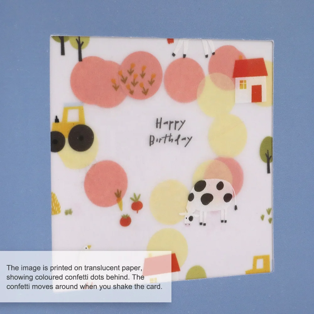 New Creative Wholesale Hand Made Lovely Custom Printing Folding Blue Square Birthday Greeting Cards with Envelope