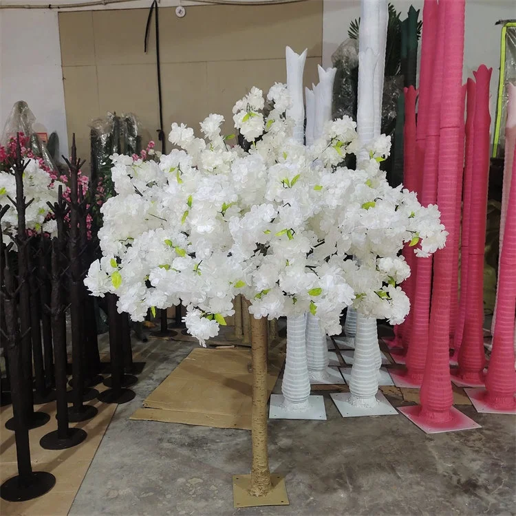 L-337 Customized Wedding Decoration Arches 4.9ft Tree Artificial Silk Flower White Centerpiece Cherry Blossom Tree for Table