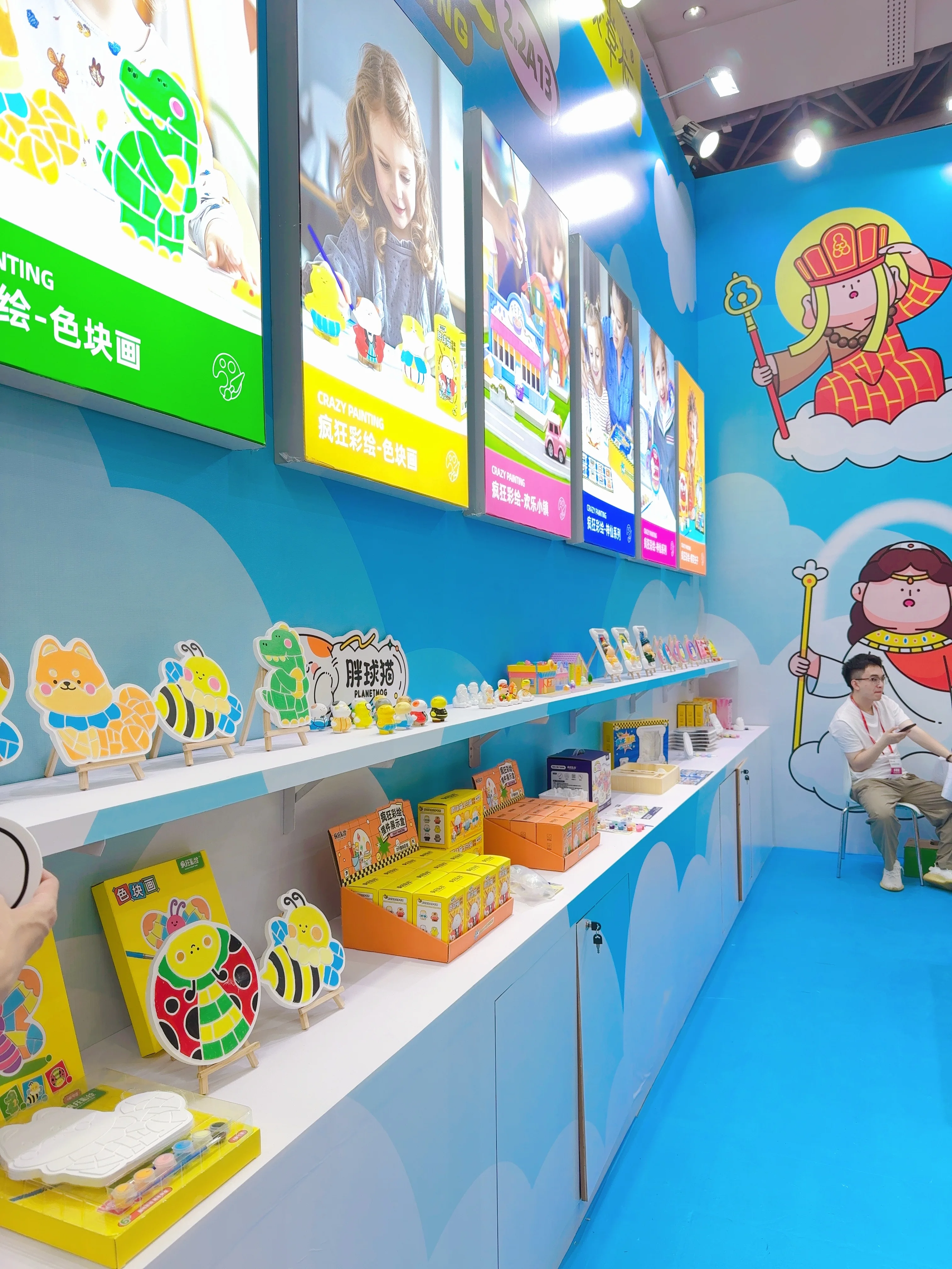 new crafts toy,mini plaster figures doll-God of Wealth diy art painting ornaments toy kit, drawing education toy kit for kids