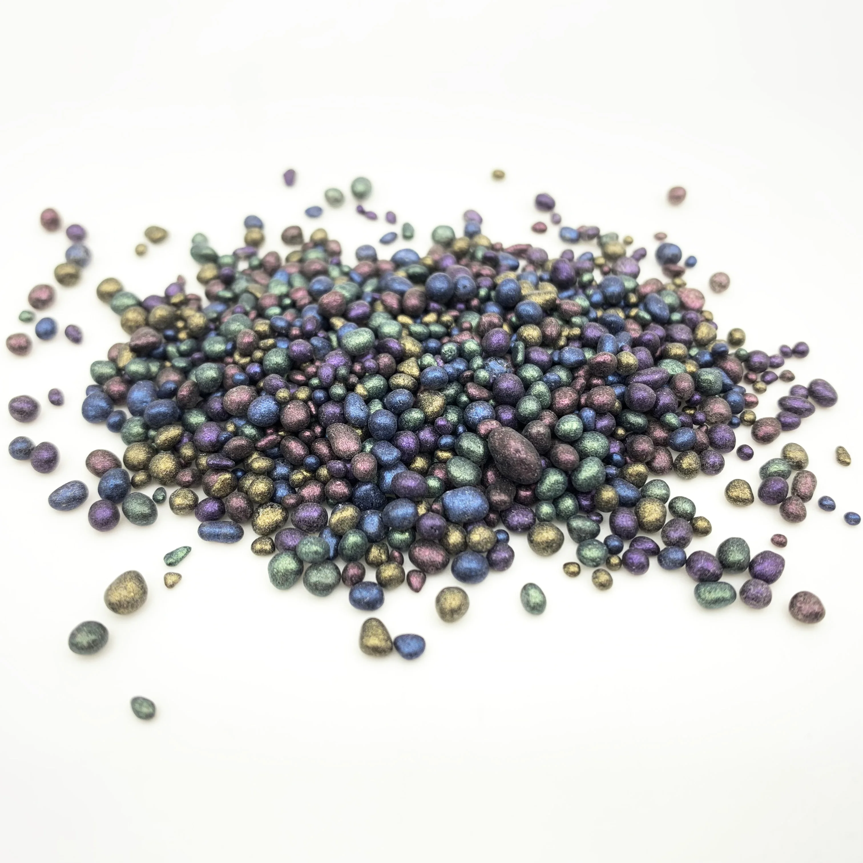 Color Non Round Iridescent Solid Colored Glass Beads for Swimming Pool
