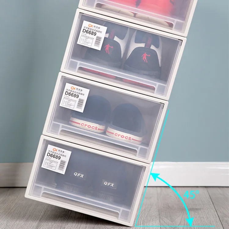 transparent stackable shoe case storage boxes for shoe display box