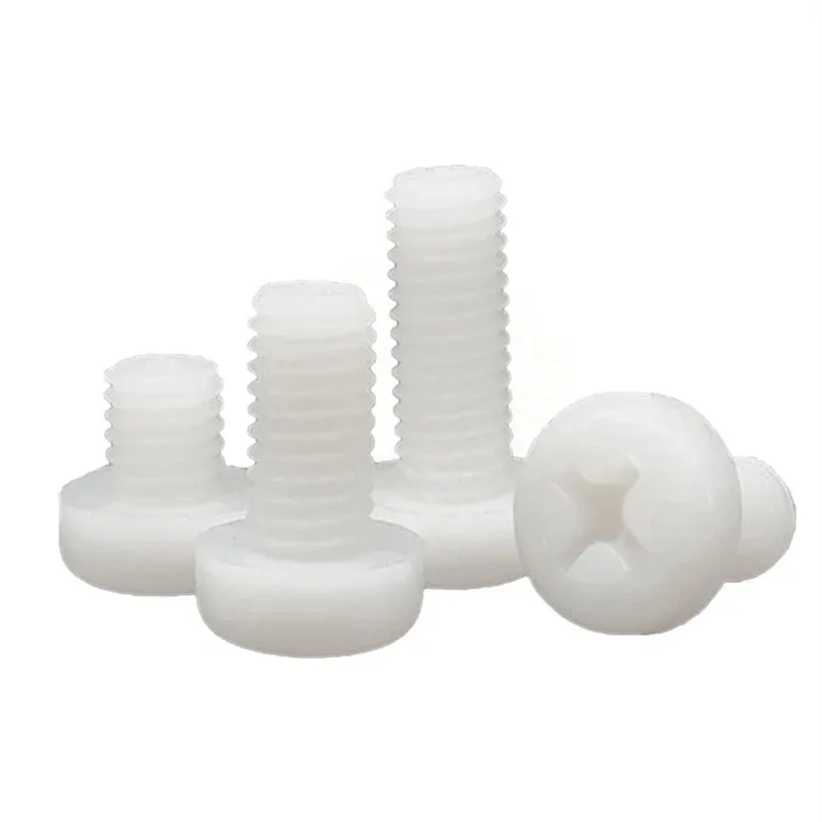 M2 M2.5 M3 M4 M5 M6 M8 Metric Threaded Black White Nylon Plastic Phillips Pan Head Cross Round Screw Bolt length 5mm-25mm