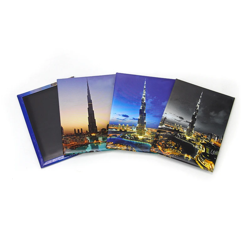 Tourist Souvenir Fridge Magnet Spain Madrid Dubai Different Country City Photo Fridge Magnet Custom Metal Photo 3D Fridge Magnet
