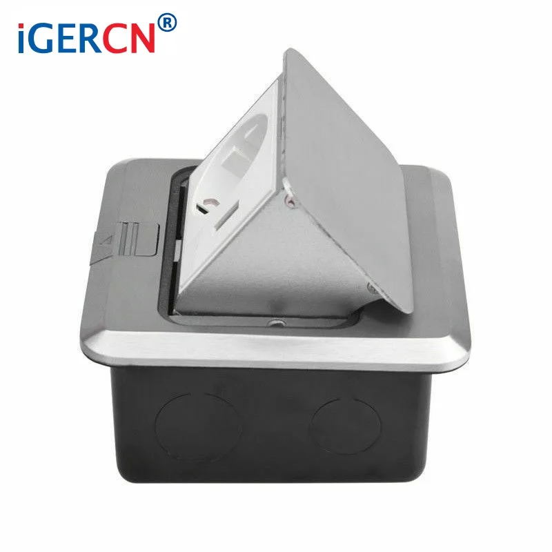 iGERCN brand floor power box  Pop Up Floor Power Outlet EU Russia Spain Socket with 5V 1A USB Charging Port
