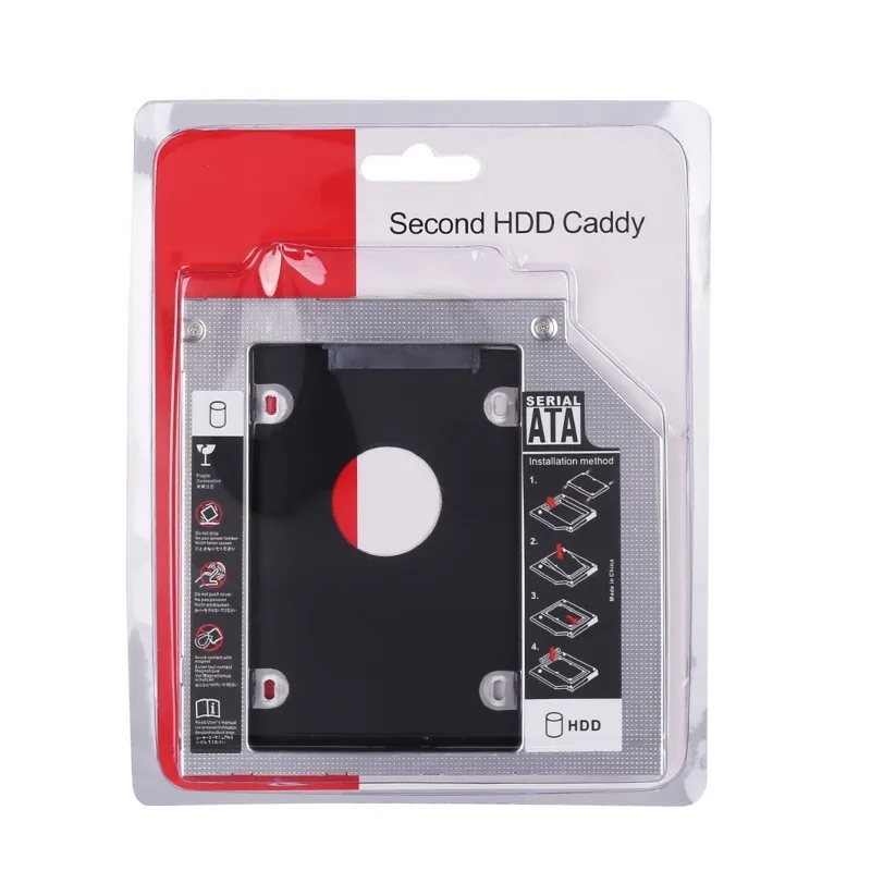 aluminum 9.5mm sata3 SSD hard drive Adapter cd/dvd-rom optical bay laptop second HDD Caddy tray