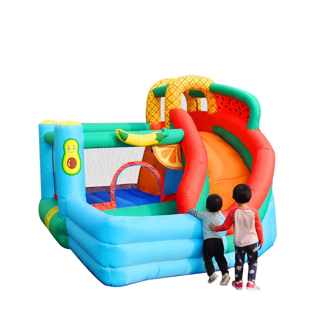 Cheap Price Inflatable Bounce House Tarps Fruit Bouncy Castle Party Jump Dry Slide Soft Amusement Park