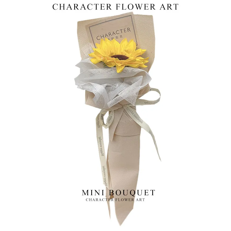 Hot selling soft and fragrant artificial sunflower carnation Beautiful mini single soap  flowers roses bouquet