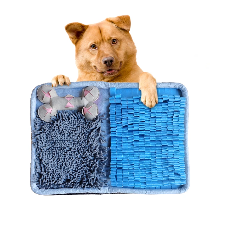 Customized durable and pet-friendly felt snuffle mat with bone puzzle toys dog sniffing pad for slow eating